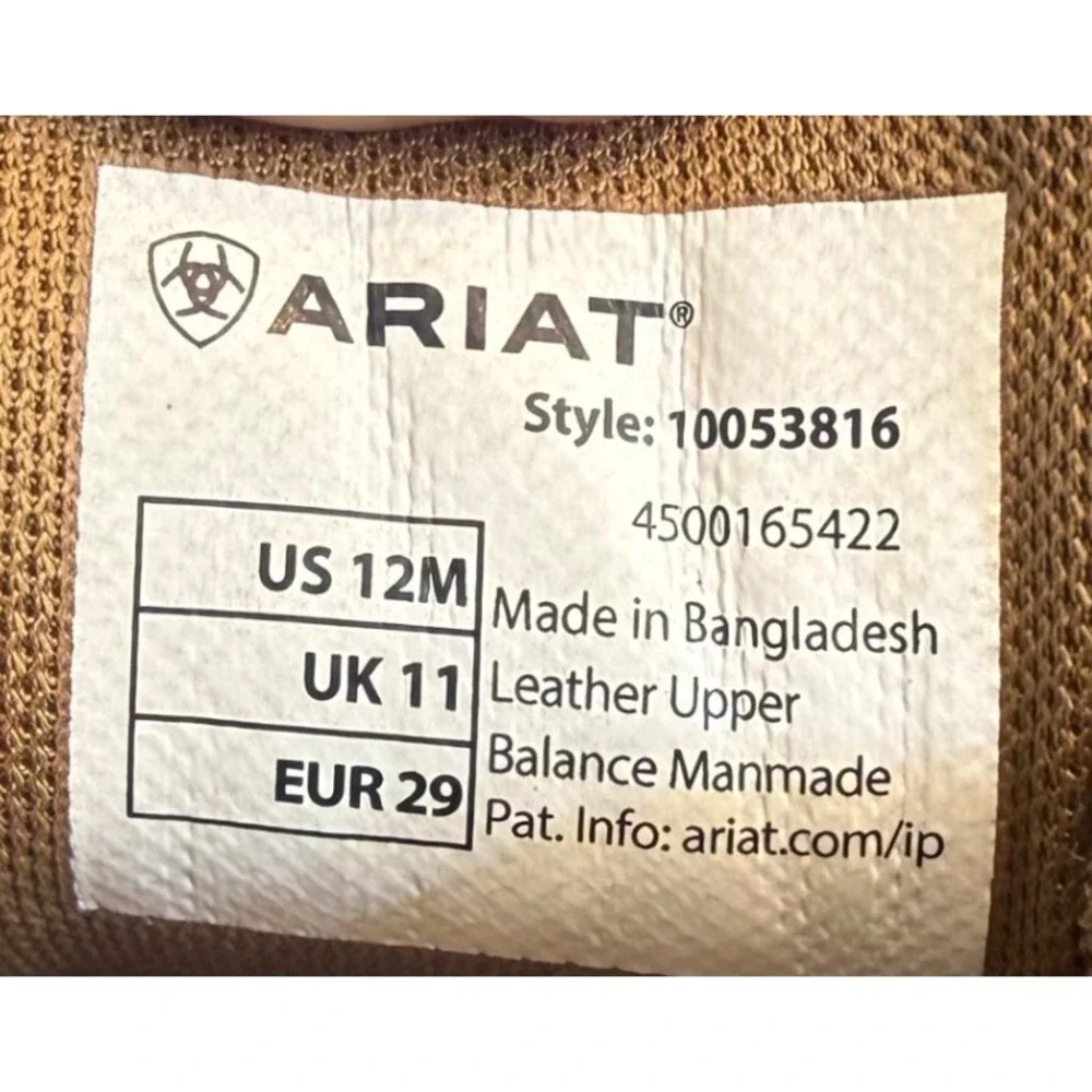 Ariat Hilo Kids Youth 12 Tan Floral Emboss Leather Slip On Shoes NWT